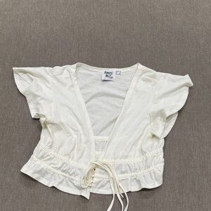 Princess Polly Cream Ruffled Blouse